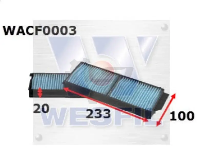 1 X Wesfil Cabin Air Pollen Filter Wacf0003 1