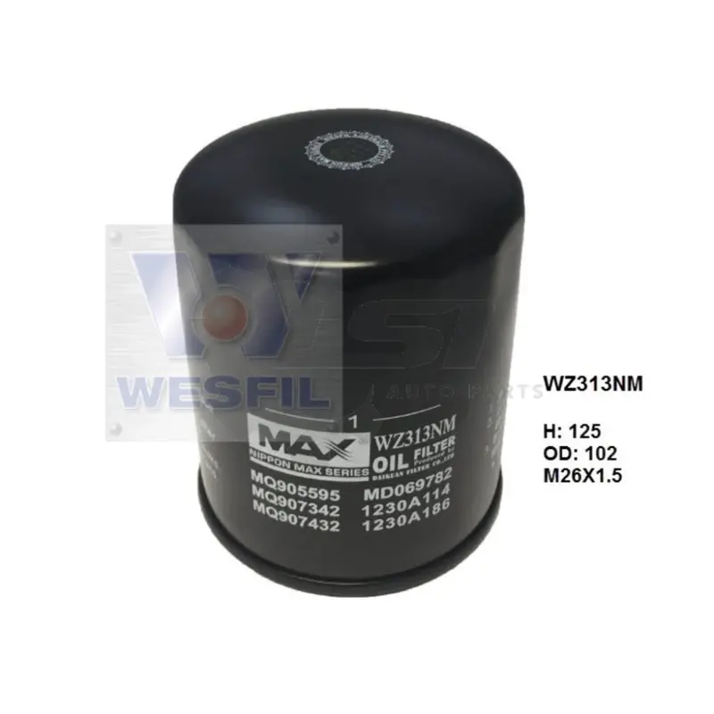1 X Wesfil Oil Filters Wz313nm For Mitsubishi Mazda Ford 1