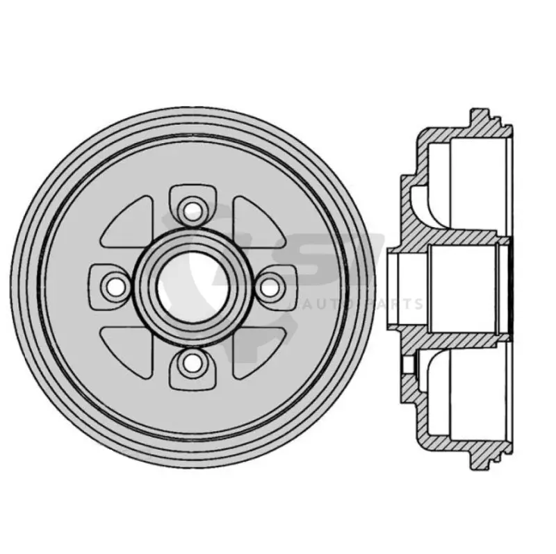 2 X Rear Brake Drums For Suzuki Swift Ez Rs415 2005-2011 Non-Sport Model 1