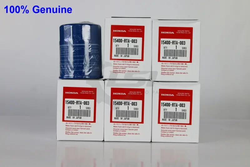 5 X Genuine Honda Oil Filters 15400-Rta-003 2
