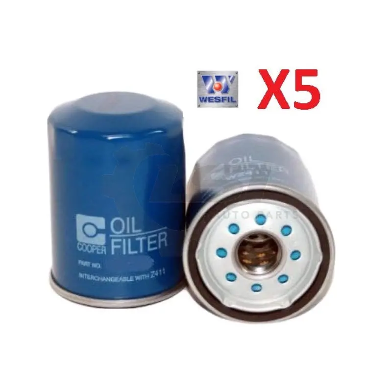 5 X Wesfil Oil Filters For Liberty Impreza Forester Lancer Pajero 323 Xv Z411 1