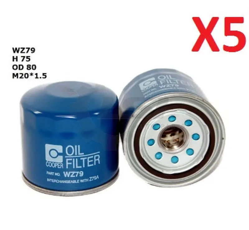 5 X Wesfil Oil Filters Wz79 1
