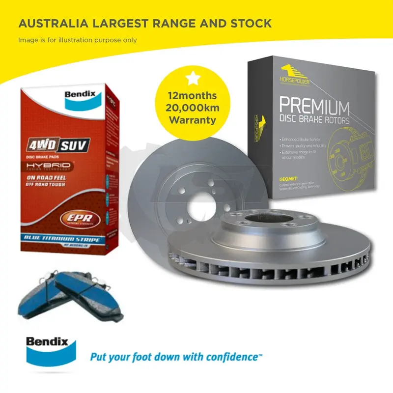 Front Bendix 4Wd Brake Pads Disc Rotors For Mitsubishi Triton Mk Glx Gls 96-06 2