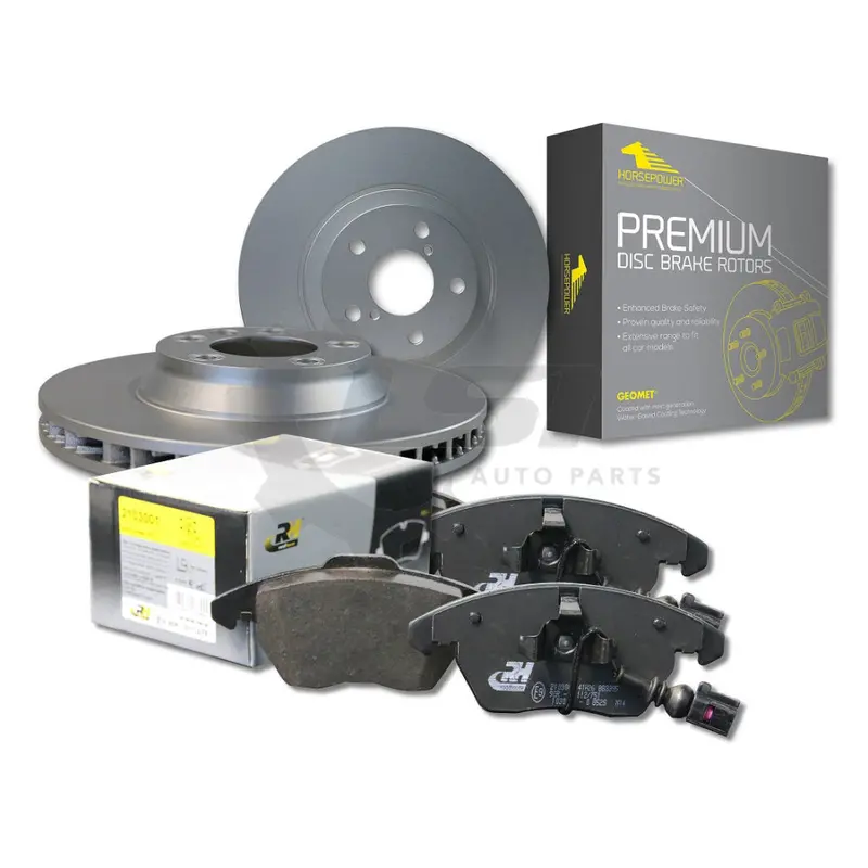 Front Brake Disc Rotors And Brake Pads For Audi A4 A5 Q5 S4 S5 B8 08-18 345Mm 1