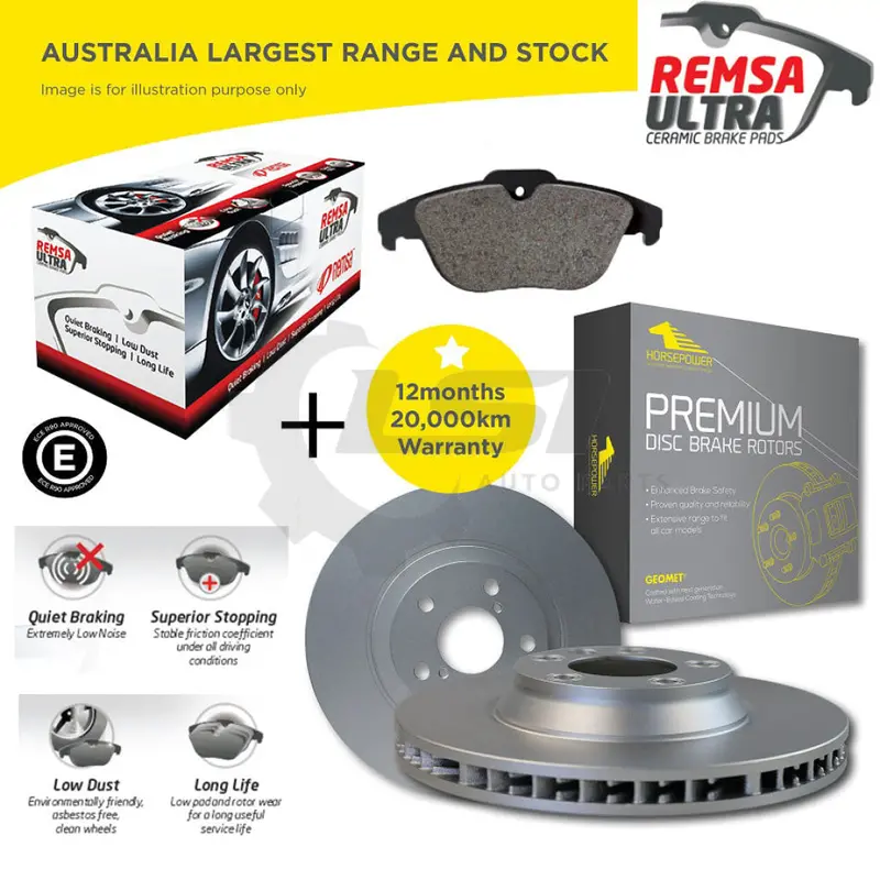 Front Ceramic Brake Pads And Rotors Set For Toyota Hiace Kdh Trh 2005-18 2