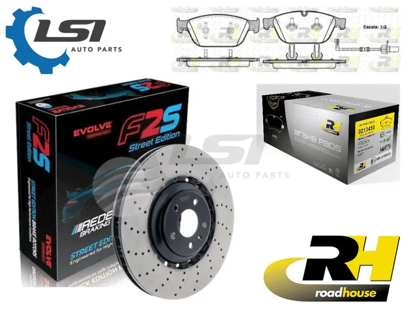 Front Cross Drilled Discs + Brake Pads + Sensor For Audi Sq5 8R 14-17 380Mm 1