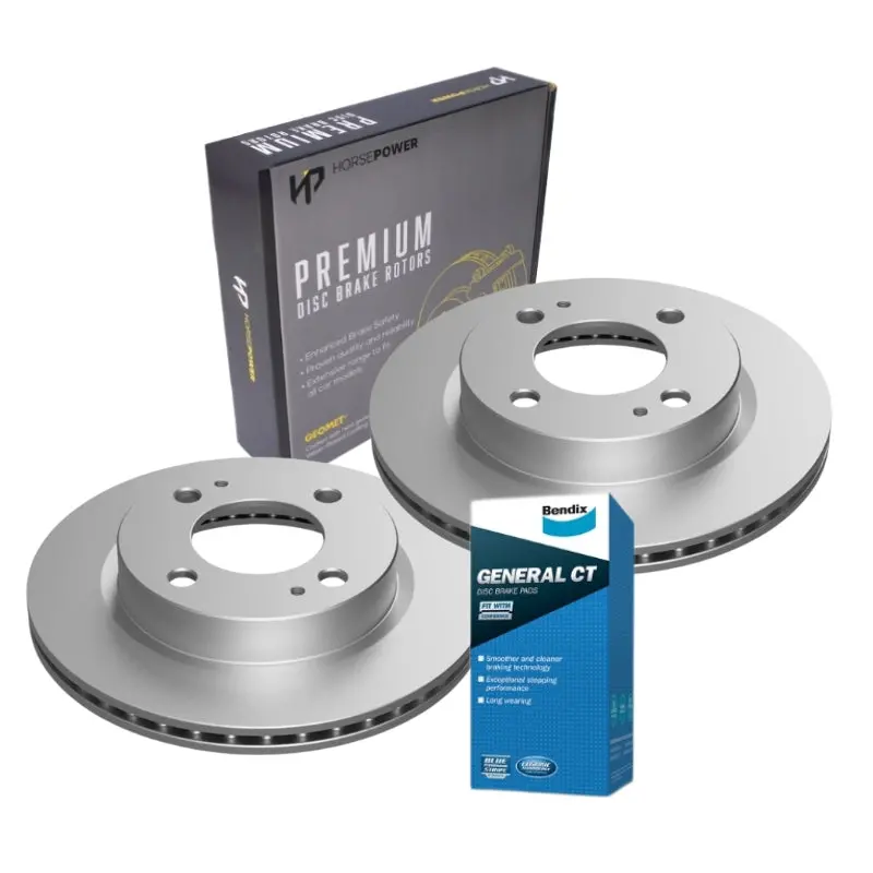 Front Disc Rotors And Bendix Brake Pad Set For Mitsubitshi Mirage La Lb 2013-2021 1