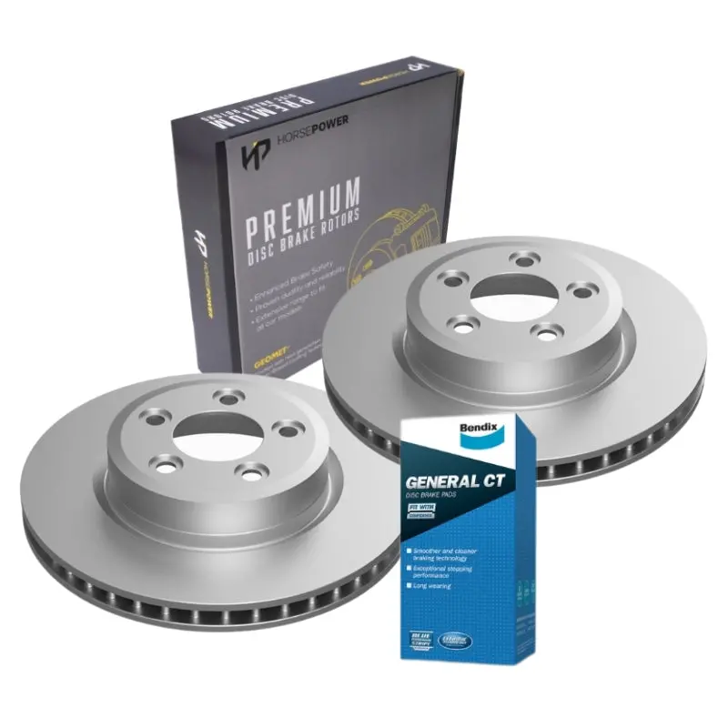 Front Rotors And Bendix Brake Pads Set For Ford Falcon Fg Xr6 Turbo Xr8 08- 1