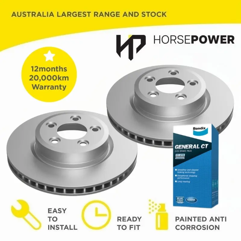 Front Rotors And Bendix Brake Pads Set For Ford Falcon Fg Xr6 Turbo Xr8 08- 2