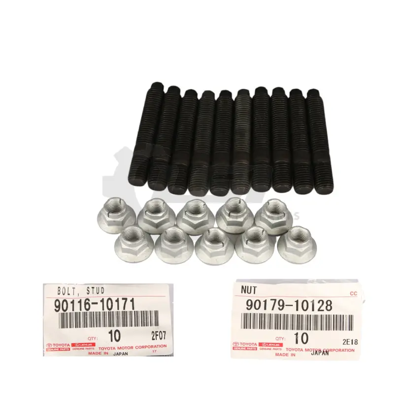 Genuine Toyota Landcruiser Hdj 100 105 4.2L 1Hdt Exhaust Manifold Stud Nut Set 1