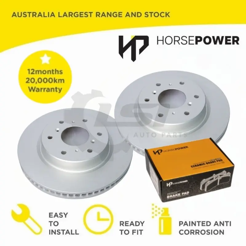 Horsepower Geomet Coated Front Brake Disc Rotors And Brake Pads For Haval H9 2.0 2015-On 2