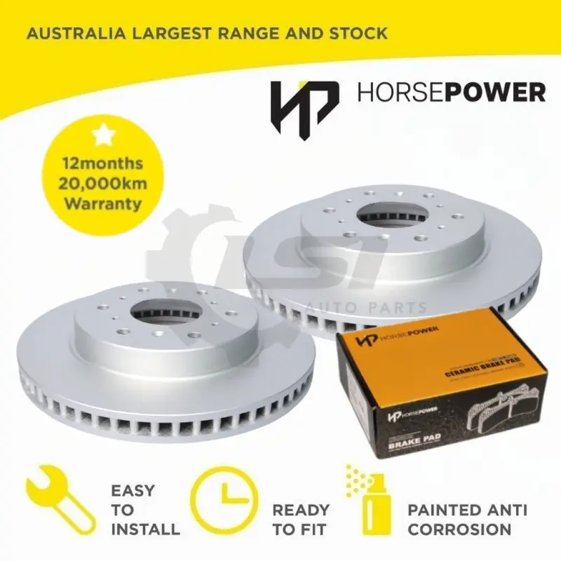 Horsepower Geomet Coated Rear Brake Disc Rotors And Brake Pads For Haval H9 2.0 2015-On 2