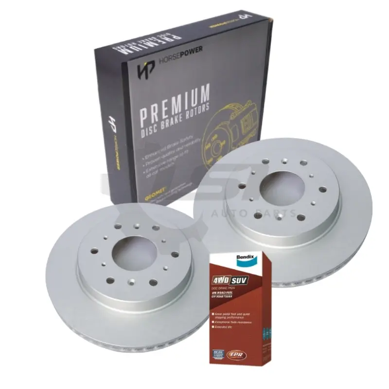 Horsepower Rear Brake Disc Rotors And Bendix Brake Pads For Haval H9 2.0 2015-On 1