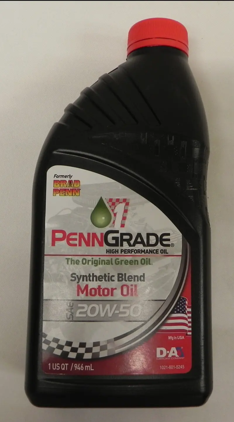 (New) 20 W 50 Brad Penn High Performance Oil - The Green Oil - Contains High Levels Of Zinc / Phosphorous 1