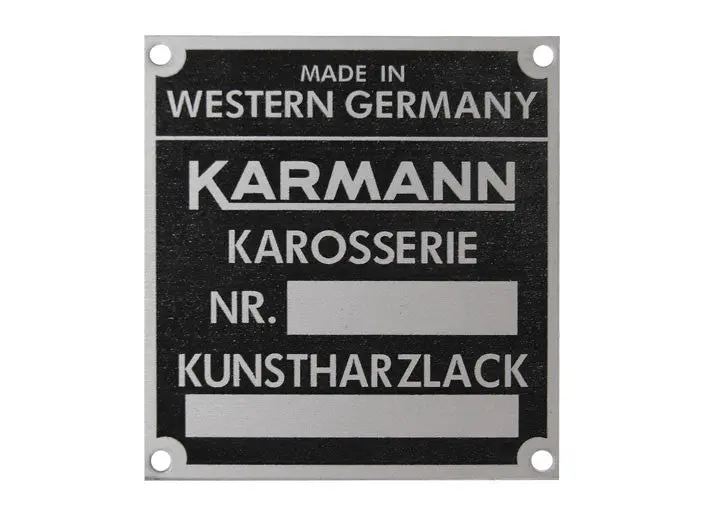 (New) 356/911/912/914 Karmann Body/Chassis Id Badge - 1959-76 1