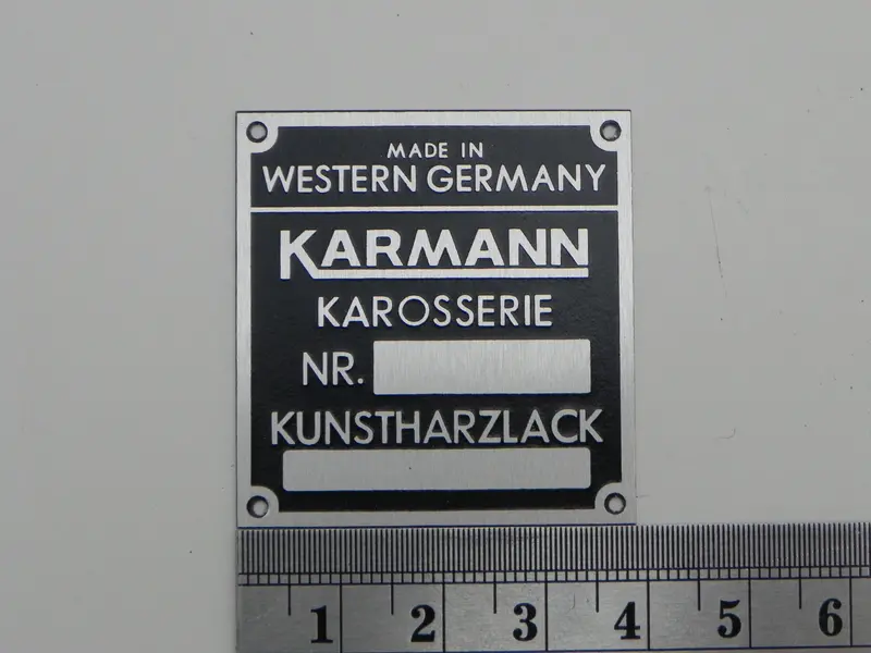 (New) 356/911/912/914 Karmann Body/Chassis Id Badge - 1959-76 2