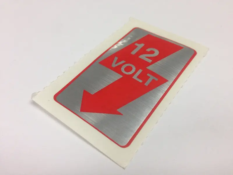 (New) 356/911/912/930 Fuse Cover 12V Voltage Decal - 1950-89 1