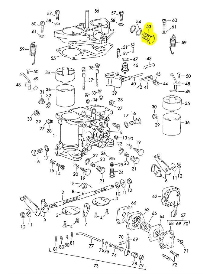 (New) 356/912 Banjo Bolt For Solex 40 Pii-4 Carburetors - 1950-69 2