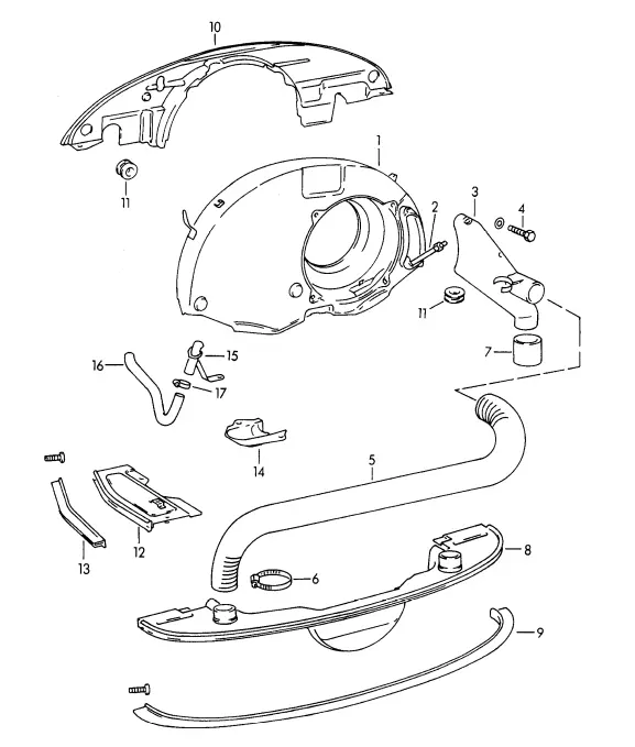 (New) 356/912 Blower Fan Hose - 1950-69 1
