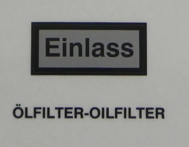 (New) 356/912 Einlass Silver/ Black Lettered Oil Filter Canister Decal - 1955-69 1