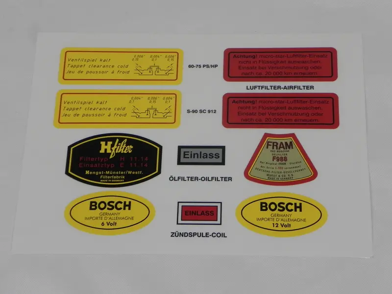 (New) 356/912 Engine Decal Set - 1950-69 1