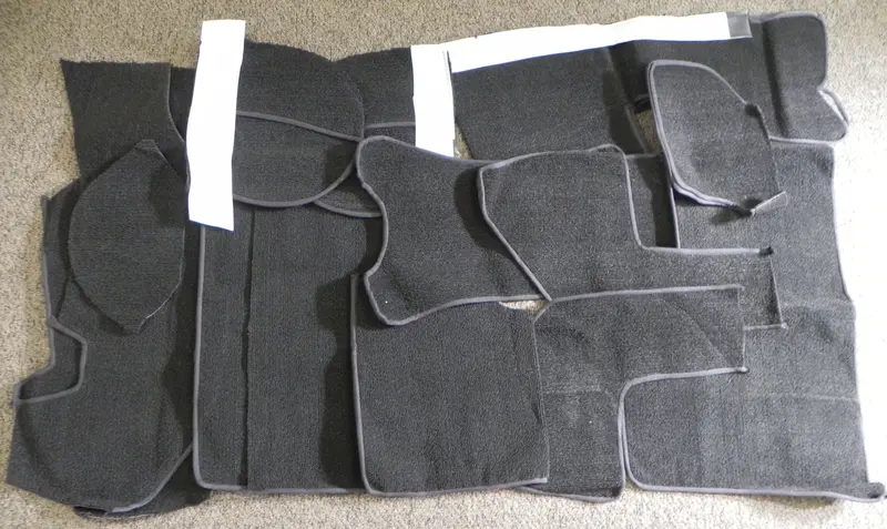 (New) 356 A Cabriolet Domestic Black Carpet Set 1957-59 1