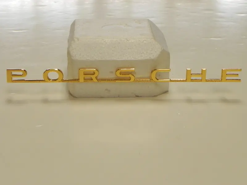 (New) 356 A Gold "Porsche" Emblem - 1950-59 1