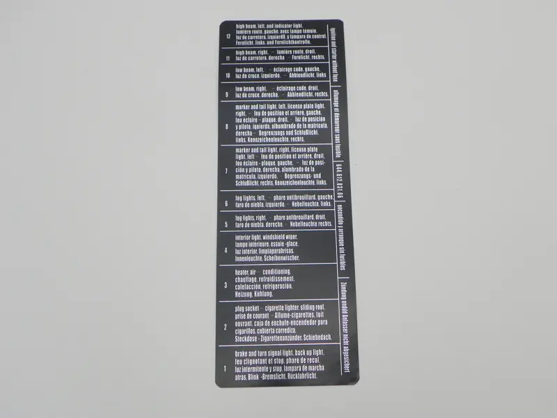 (New) 356 B/C Fuse Box Label - 1959-65 1