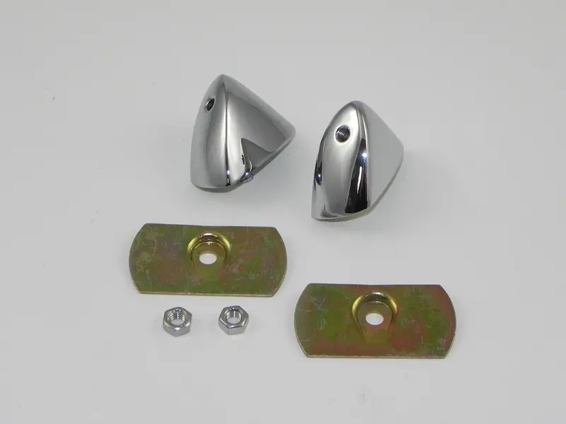 (New) 356 B/C Rear Reflector Chrome Base Pair - 1959-65 1