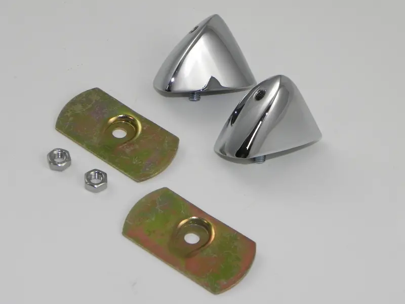 (New) 356 B/C Rear Reflector Chrome Base Pair - 1959-65 2