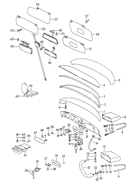 (New) 356 B Glove Box Insert 1960-63 2