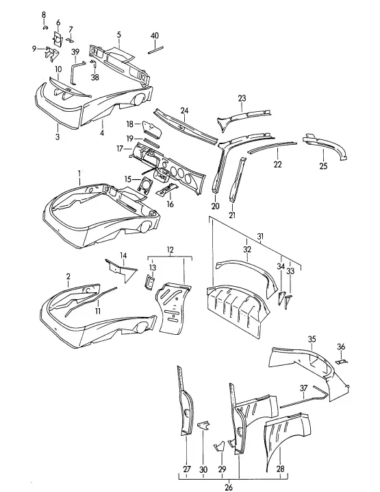 (New) 356 Bt6/C Upper Inner Nose Panel - 1962-65 2