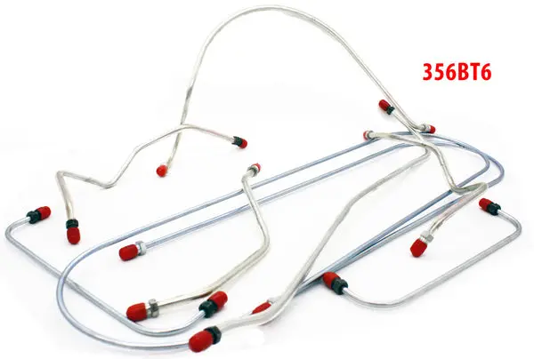 (New) 356 Bt6 Complete 8-Piece Brake Line Kit W/ Bridge Pipes - 1961-63 1