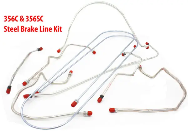 (New) 356 C/Sc Complete 10-Piece Brake Line Kit W/ Bridge Pipes - 1964-65 1