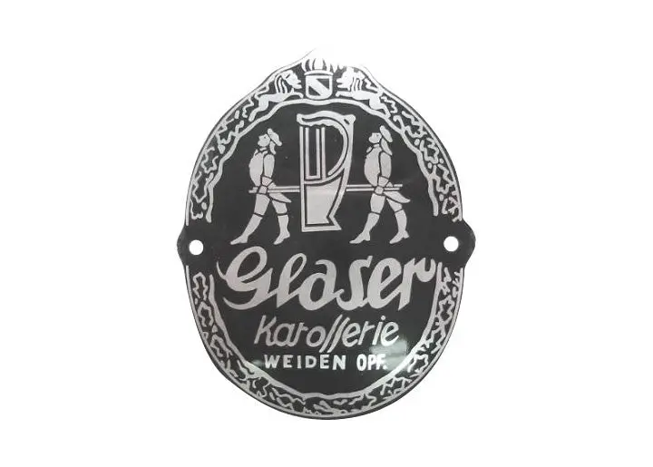 (New) 356 Cabriolet Glaser Badge W/ Rivets 1