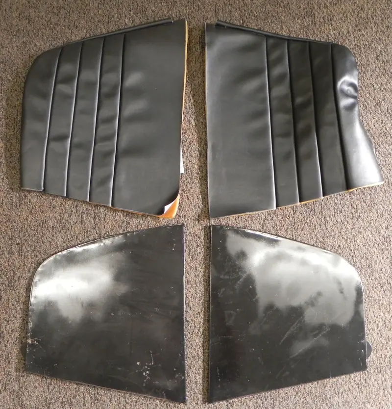 (New) 356 Cabriolet Soft Top Interior Quarter Panel Pair With Black Vinyl Covers 1957-65 1