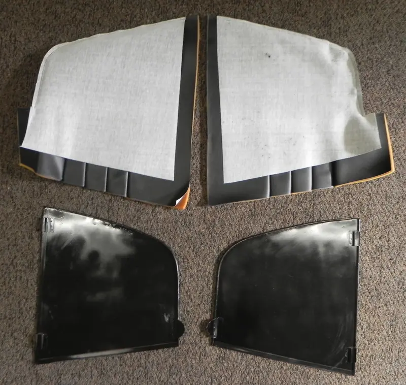 (New) 356 Cabriolet Soft Top Interior Quarter Panel Pair With Black Vinyl Covers 1957-65 2