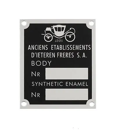 (New) 356 Chassis And Paint Plate For D'ieteren Built Roadster - 1950-1966 1