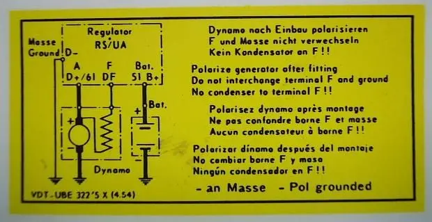 (New) 356 Early Voltage Regulator Decal - 1954-58 1