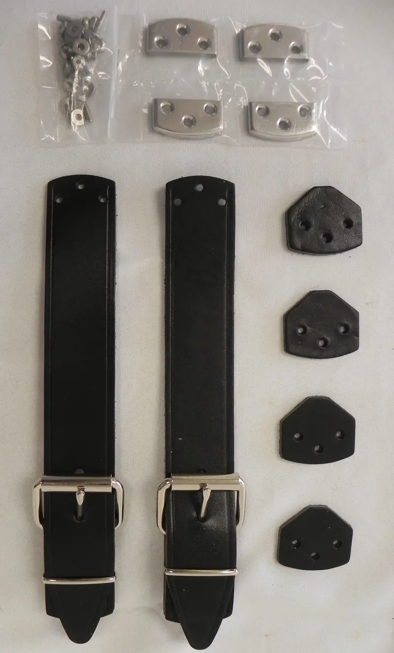 (New) 356 Gt Hood Strap Set Leather 1
