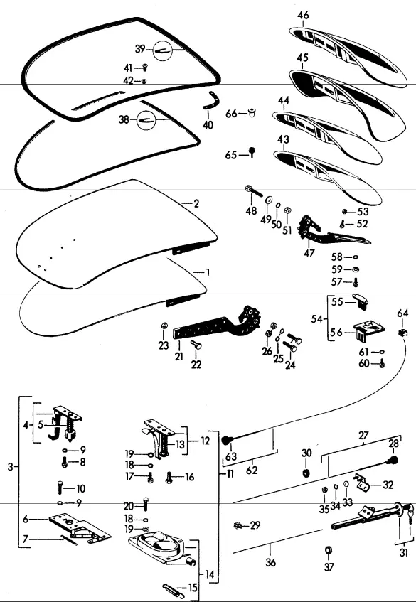 (New) 356 Hood Hinge 1950-65 2