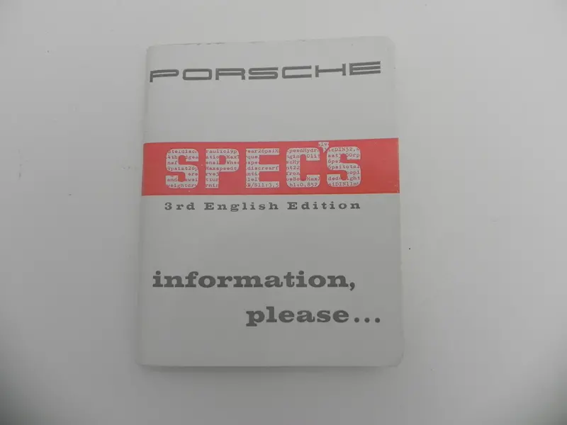 (New) 356 Porsche Spec's Booklet 1