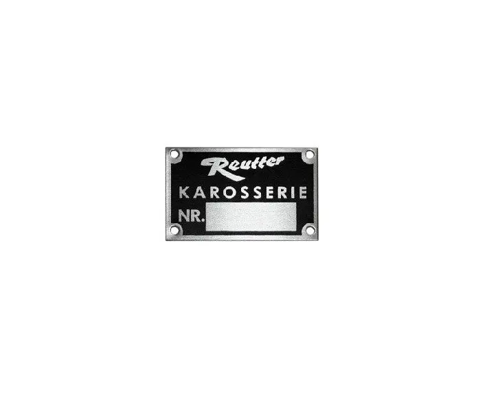 (New) 356 Reutter Chassis Id Plate - 1950-69 1