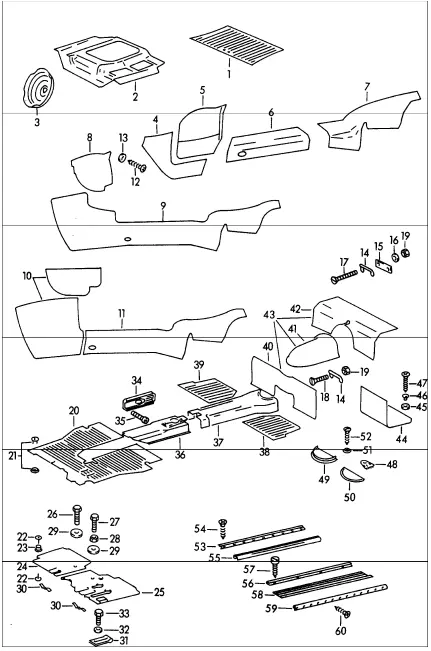 (New) 356 Roadster Carpet Set - 1960-62 1