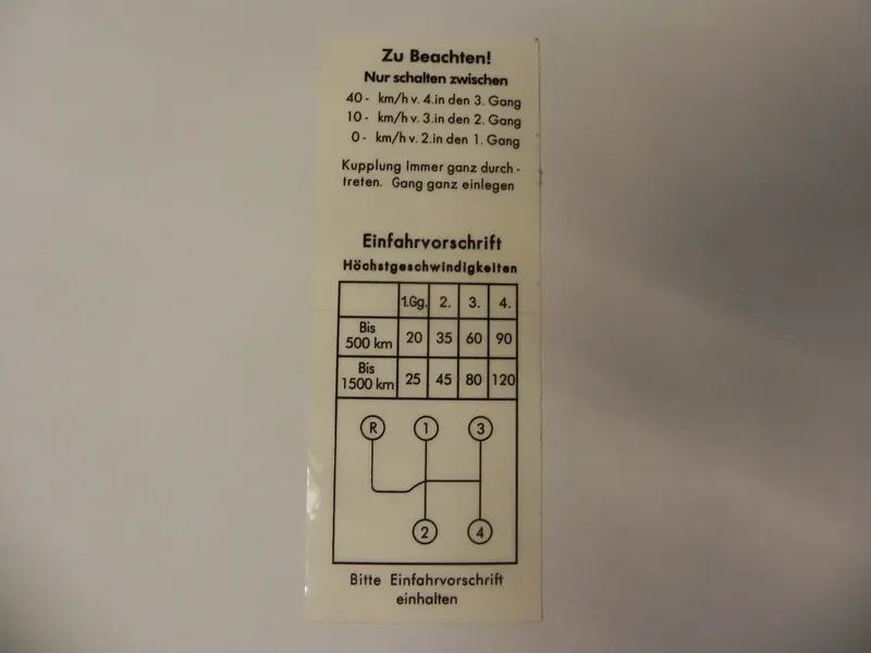 (New) 356 Shift Pattern Decal-1950-59 1