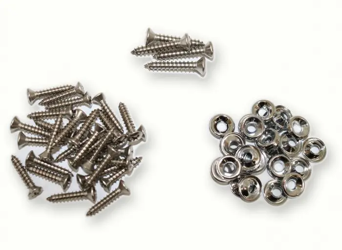 (New) 356 Stainless Steel Door Panel Installation Hardware Kit - 1950-65 1