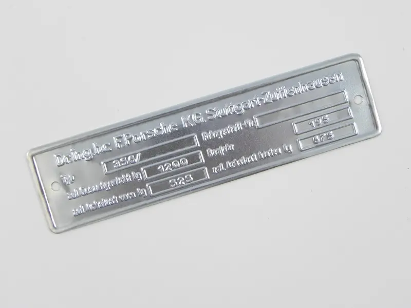 (New) 356 Steel Chassis Id Plate - 1950-65 1