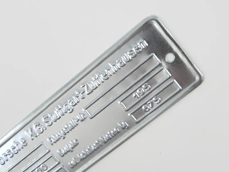 (New) 356 Steel Chassis Id Plate - 1950-65 2