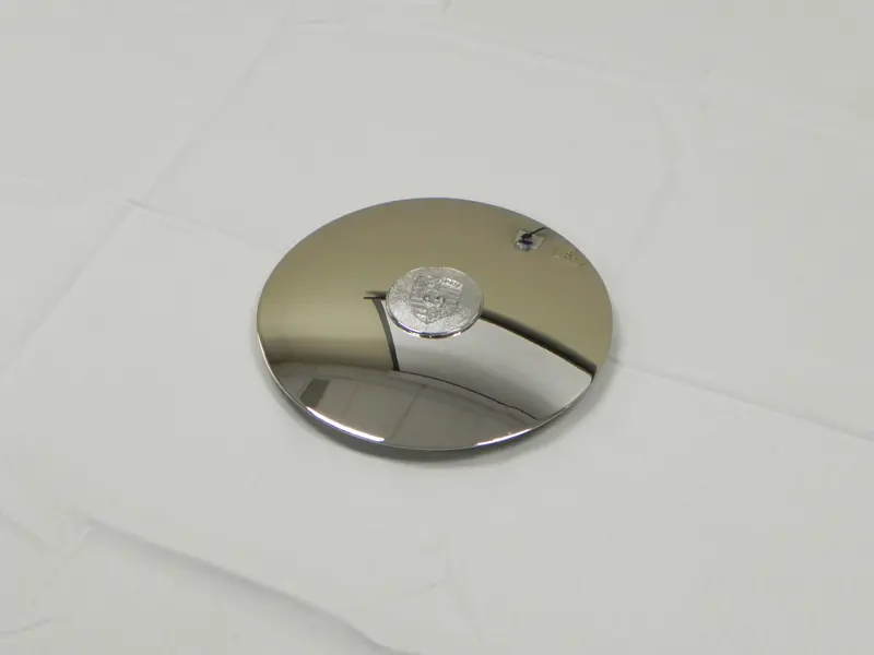 (New) 356C/Sc/912 Disc Brake Hubcap With Raised Chrome Crest For 5X130 Steel Wheels - 1964-69 2