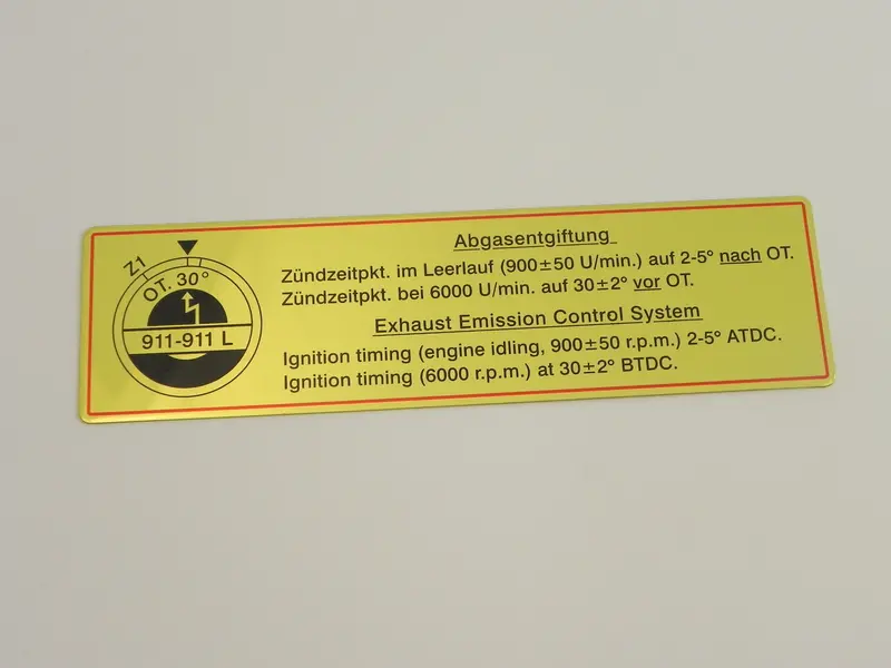 (New) 911-911L Timing Decal With Red Border - 1967-68 1
